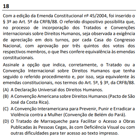 Recurso da questão 18 da prova OAB 47